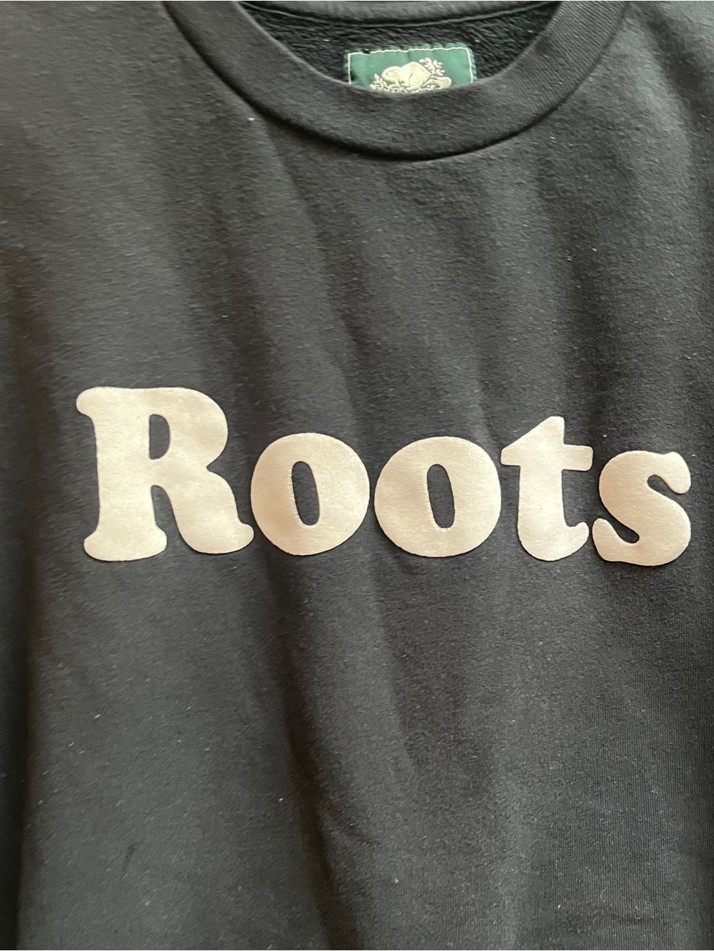 Roots Black Logo Cotton Fleece Casual Sweatshirt XXL - Picture 3 of 8